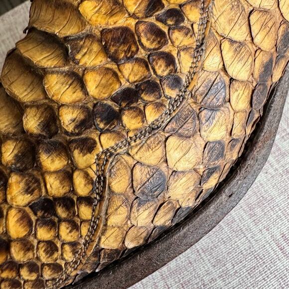 OLATHE BOOT CO. Two Tone Python Snakeskin Western Boot Sz 10B Cowboy Rodeo USA - Picture 9 of 13